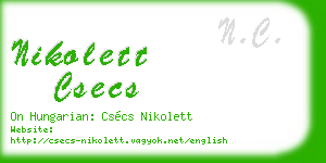 nikolett csecs business card