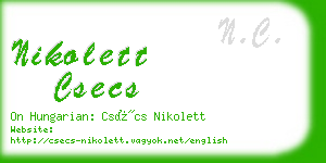 nikolett csecs business card